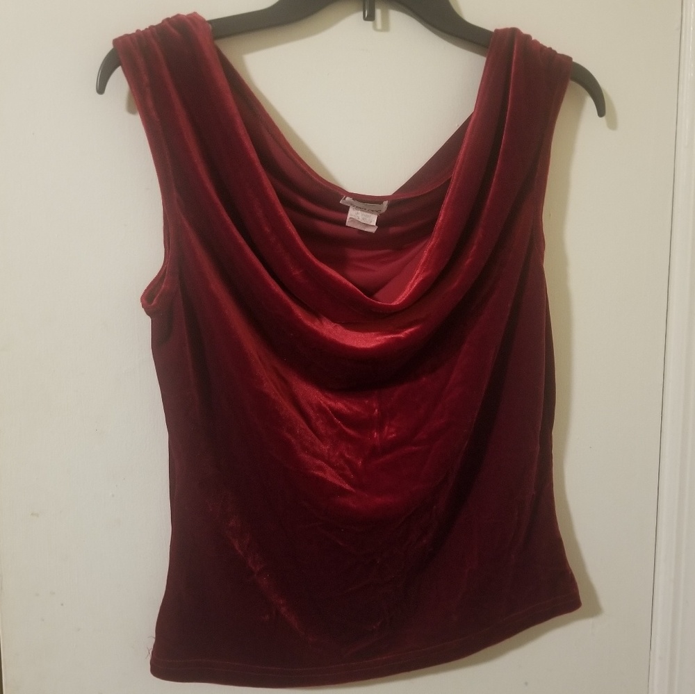 A gorgeous & festive red velvet top.
